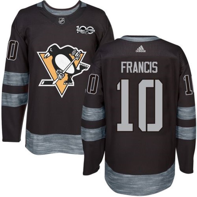 Penguins #10 Ron Francis Black 1917-2017 100th Anniversary Stitched NHL Jersey Penguins #10 Ron Francis Black 1917-2017 100th Anniversary Stitched NHL Jersey