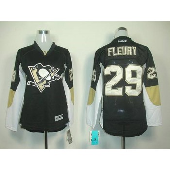 Penguins #29 Andre Fleury Black Women's Home Stitched NHL Jersey Penguins #29 Andre Fleury Black Women's Home Stitched NHL Jersey