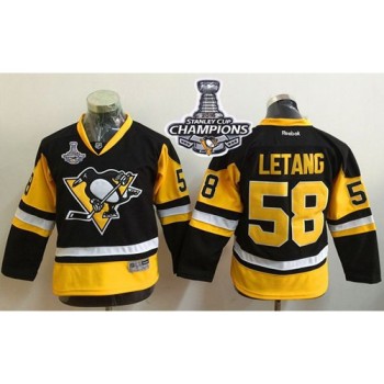Penguins #58 Kris Letang Black Alternate 2016 Stanley Cup Champions Stitched Youth NHL Jersey Penguins #58 Kris Letang Black Alternate 2016 Stanley Cup Champions Stitched Youth NHL Jersey