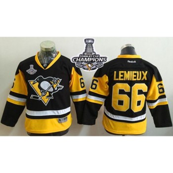 Penguins #66 Mario Lemieux Black Alternate 2016 Stanley Cup Champions Stitched Youth NHL Jersey Penguins #66 Mario Lemieux Black Alternate 2016 Stanley Cup Champions Stitched Youth NHL Jersey