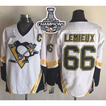 Penguins #66 Mario Lemieux White CCM Throwback 2016 Stanley Cup Champions Stitched NHL Jersey Penguins #66 Mario Lemieux White CCM Throwback 2016 Stanley Cup Champions Stitched NHL Jersey