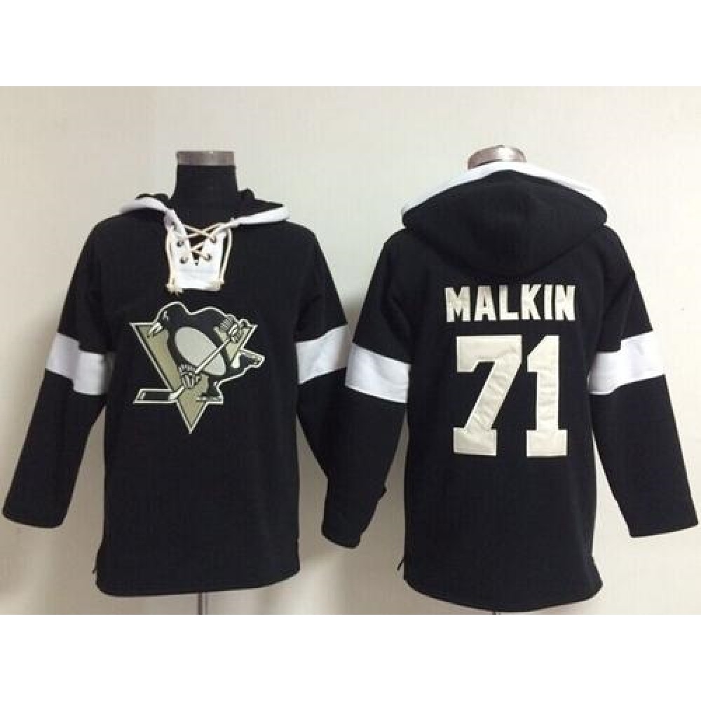 Penguins #71 Evgeni Malkin Black NHL Pullover Hoodie