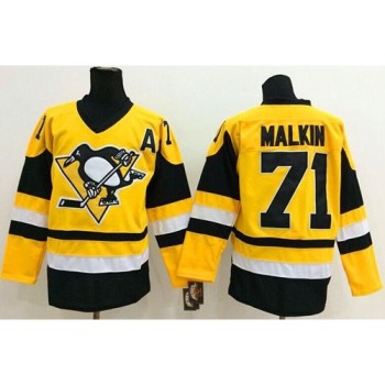 Penguins #71 Evgeni Malkin Yellow Throwback Stitched NHL Jersey Penguins #71 Evgeni Malkin Yellow Throwback Stitched NHL Jersey