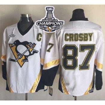 Penguins #87 Sidney Crosby White CCM Throwback 2016 Stanley Cup Champions Stitched NHL Jersey Penguins #87 Sidney Crosby White CCM Throwback 2016 Stanley Cup Champions Stitched NHL Jersey