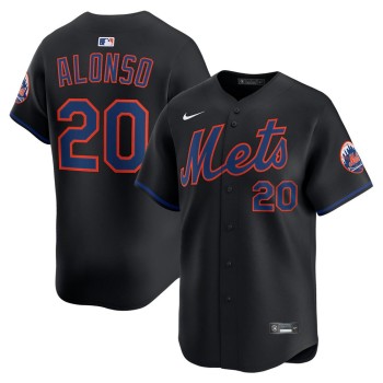 Men's New York Mets #20 Pete Alonso Black Alternate 2025 Limited Stitched Jersey