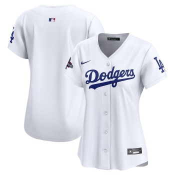 Women's Los Angeles Dodgers White 2024 World Series Champions Home Limited Jersey Women's Los Angeles Dodgers White 2024 World Series Champions Home Limited Jersey