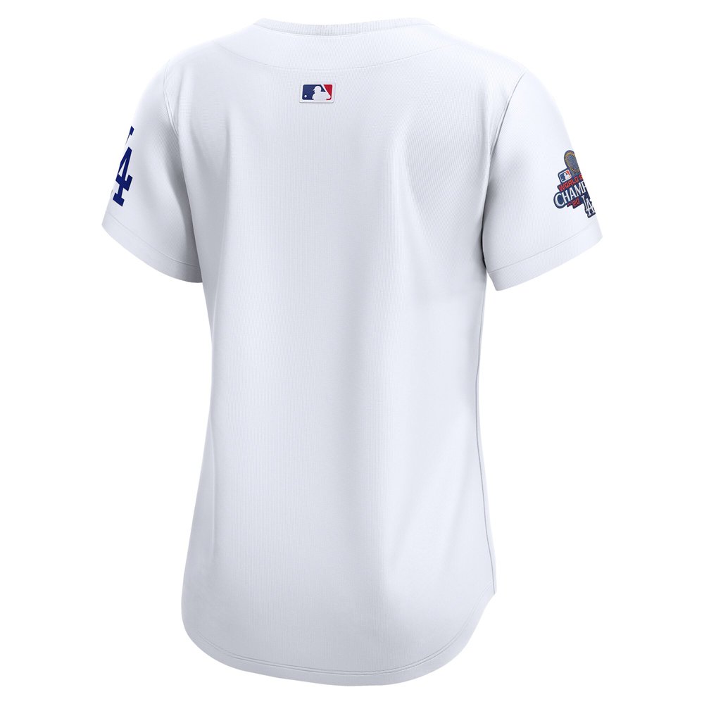Women's Los Angeles Dodgers White 2024 World Series Champions Home Limited Jersey Women's Los Angeles Dodgers White 2024 World Series Champions Home Limited Jersey