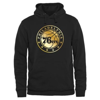 Philadelphia 76ers Gold Collection Pullover Hoodie Black Philadelphia 76ers Gold Collection Pullover Hoodie Black