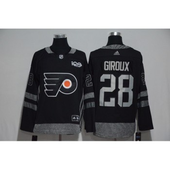 Philadelphia Flyers #28 Claude Giroux Black Men's 1917-2017 100th Anniversary Stitched NHL Jersey Philadelphia Flyers #28 Claude Giroux Black Men's 1917-2017 100th Anniversary Stitched NHL Jersey