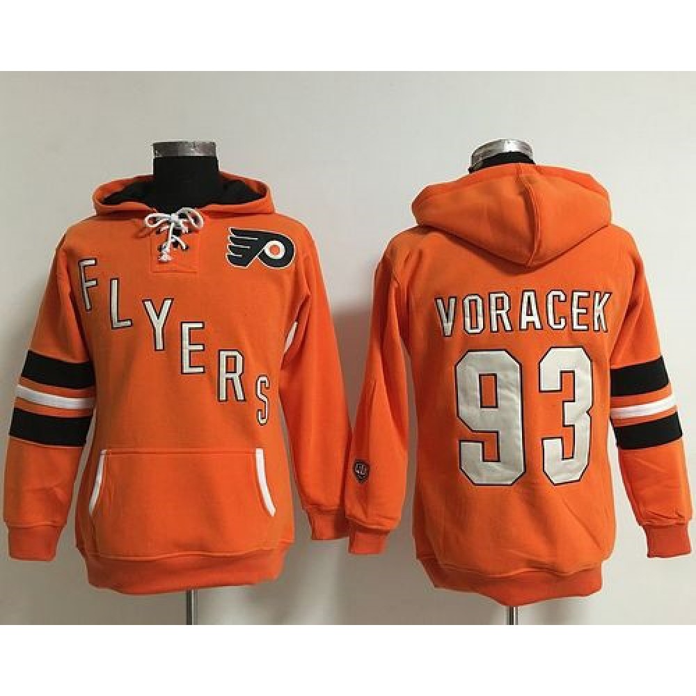 Philadelphia Flyers #93 Jakub Voracek Orange Women's Old Time Heidi NHL Hoodie