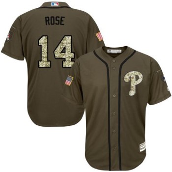 Phillies #14 Pete Rose Green Salute to Service Stitched Youth MLB Jersey Phillies #14 Pete Rose Green Salute to Service Stitched Youth MLB Jersey