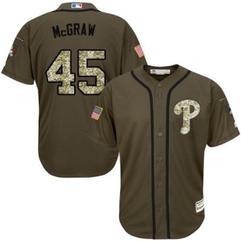 Phillies #45 Tug McGraw Green Salute to Service Stitched MLB Jersey Phillies #45 Tug McGraw Green Salute to Service Stitched MLB Jersey