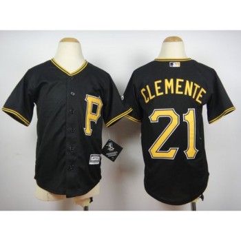 Pirates #21 Roberto Clemente Black Cool Base Stitched Youth MLB Jersey Pirates #21 Roberto Clemente Black Cool Base Stitched Youth MLB Jersey