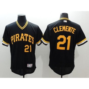 Pirates #21 Roberto Clemente Black Flexbase Authentic Collection Cooperstown Stitched MLB Jersey Pirates #21 Roberto Clemente Black Flexbase Authentic Collection Cooperstown Stitched MLB Jersey