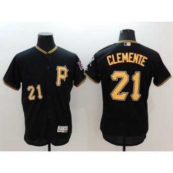 Pirates #21 Roberto Clemente Black Flexbase Authentic Collection Stitched MLB Jersey Pirates #21 Roberto Clemente Black Flexbase Authentic Collection Stitched MLB Jersey