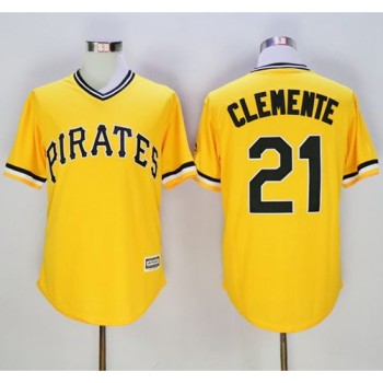 Pirates #21 Roberto Clemente Gold New Cool Base Stitched MLB Jersey Pirates #21 Roberto Clemente Gold New Cool Base Stitched MLB Jersey