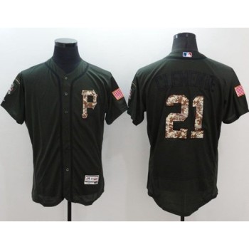 Pirates #21 Roberto Clemente Green Flexbase Authentic Collection Salute to Service Stitched MLB Jersey Pirates #21 Roberto Clemente Green Flexbase Authentic Collection Salute to Service Stitched MLB Jersey