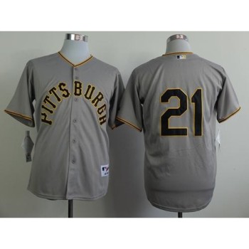 Pirates #21 Roberto Clemente Grey 1953 Turn Back The Clock Stitched MLB Jersey Pirates #21 Roberto Clemente Grey 1953 Turn Back The Clock Stitched MLB Jersey