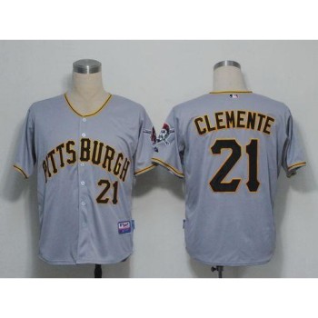 Pirates #21 Roberto Clemente Grey Cool Base Stitched MLB Jersey Pirates #21 Roberto Clemente Grey Cool Base Stitched MLB Jersey