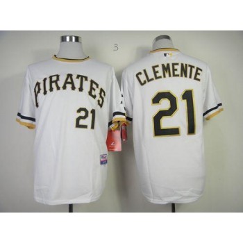 Pirates #21 Roberto Clemente White Alternate 2 Cool Base Stitched MLB Jersey Pirates #21 Roberto Clemente White Alternate 2 Cool Base Stitched MLB Jersey