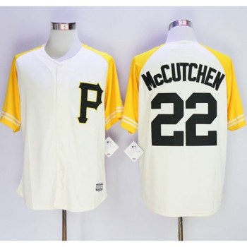 Pirates #22 Andrew McCutchen Cream/Gold Exclusive New Cool Base Stitched MLB Jersey Pirates #22 Andrew McCutchen Cream/Gold Exclusive New Cool Base Stitched MLB Jersey