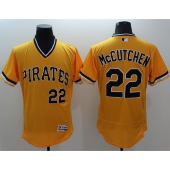 Pirates #22 Andrew McCutchen Gold Flexbase Authentic Collection Cooperstown Stitched MLB Jersey Pirates #22 Andrew McCutchen Gold Flexbase Authentic Collection Cooperstown Stitched MLB Jersey