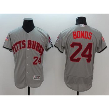 Pirates #24 Barry Bonds Grey Fashion Stars & Stripes Flexbase Authentic Stitched MLB Jersey Pirates #24 Barry Bonds Grey Fashion Stars & Stripes Flexbase Authentic Stitched MLB Jersey