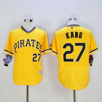 Pirates #27 Jung-ho Kang Gold Flexbase Authentic Collection Stitched MLB Jersey Pirates #27 Jung-ho Kang Gold Flexbase Authentic Collection Stitched MLB Jersey