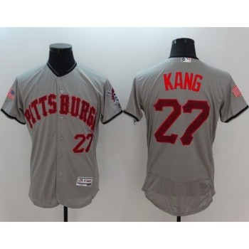 Pirates #27 Jung-ho Kang Grey Fashion Stars & Stripes Flexbase Authentic Stitched MLB Jersey Pirates #27 Jung-ho Kang Grey Fashion Stars & Stripes Flexbase Authentic Stitched MLB Jersey