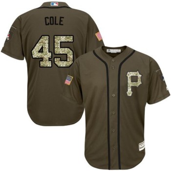 Pirates #45 Gerrit Cole Green Salute to Service Stitched Youth MLB Jersey Pirates #45 Gerrit Cole Green Salute to Service Stitched Youth MLB Jersey