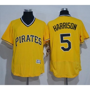 Pirates #5 Josh Harrison Gold Flexbase Authentic Collection Cooperstown Stitched MLB Jersey Pirates #5 Josh Harrison Gold Flexbase Authentic Collection Cooperstown Stitched MLB Jersey