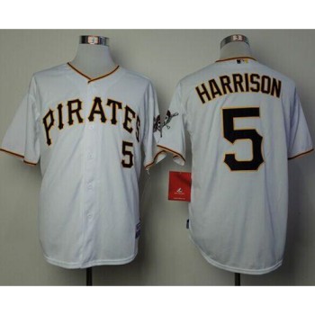 Pirates #5 Josh Harrison White Cool Base Stitched MLB Jersey Pirates #5 Josh Harrison White Cool Base Stitched MLB Jersey