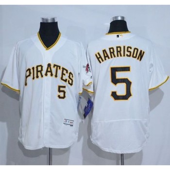 Pirates #5 Josh Harrison White Flexbase Authentic Collection Stitched MLB Jersey Pirates #5 Josh Harrison White Flexbase Authentic Collection Stitched MLB Jersey