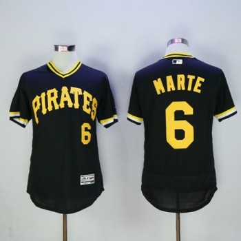 Pirates #6 Starling Marte Black Flexbase Authentic Collection Cooperstown Stitched MLB Jersey Pirates #6 Starling Marte Black Flexbase Authentic Collection Cooperstown Stitched MLB Jersey