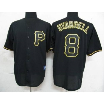 Pirates #8 Willie Stargell Black Fashion Stitched MLB Jersey Pirates #8 Willie Stargell Black Fashion Stitched MLB Jersey