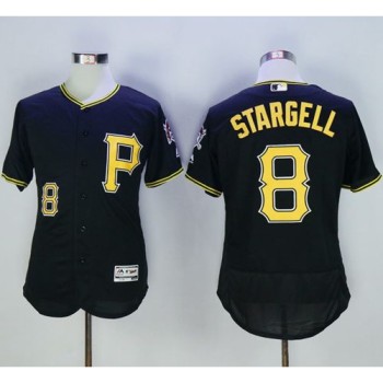 Pirates #8 Willie Stargell Black Flexbase Authentic Collection Stitched MLB Jersey Pirates #8 Willie Stargell Black Flexbase Authentic Collection Stitched MLB Jersey