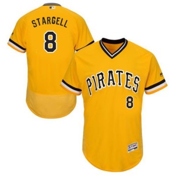 Pirates #8 Willie Stargell Gold Flexbase Authentic Collection Cooperstown Stitched MLB Jersey Pirates #8 Willie Stargell Gold Flexbase Authentic Collection Cooperstown Stitched MLB Jersey