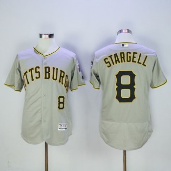 Pirates #8 Willie Stargell Grey Flexbase Authentic Collection Stitched MLB Jersey Pirates #8 Willie Stargell Grey Flexbase Authentic Collection Stitched MLB Jersey
