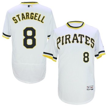 Pirates #8 Willie Stargell White Flexbase Authentic Collection Cooperstown Stitched MLB Jersey Pirates #8 Willie Stargell White Flexbase Authentic Collection Cooperstown Stitched MLB Jersey