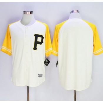 Pirates Blank Cream/Gold Exclusive New Cool Base Stitched MLB Jersey Pirates Blank Cream/Gold Exclusive New Cool Base Stitched MLB Jersey