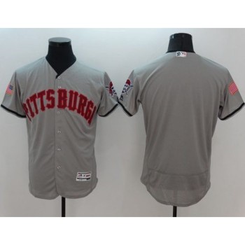 Pirates Blank Grey Fashion Stars & Stripes Flexbase Authentic Stitched MLB Jersey Pirates Blank Grey Fashion Stars & Stripes Flexbase Authentic Stitched MLB Jersey