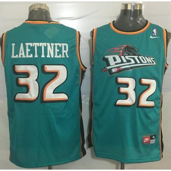 Pistons #32 Christian Laettner Green Throwback Stitched NBA Jersey Pistons #32 Christian Laettner Green Throwback Stitched NBA Jersey