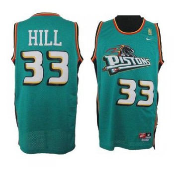 Pistons #33 Hill Green Throwback Stitched NBA Jersey Pistons #33 Hill Green Throwback Stitched NBA Jersey