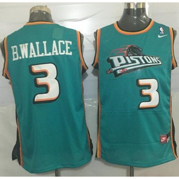 Pistons #3 Ben Wallace Green Throwback Stitched NBA Jersey Pistons #3 Ben Wallace Green Throwback Stitched NBA Jersey
