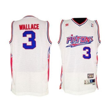 Pistons #3 Ben Wallace White Throwback Stitched NBA Jersey Pistons #3 Ben Wallace White Throwback Stitched NBA Jersey
