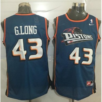 Pistons #43 Grant Long Blue Throwback Stitched NBA Jersey Pistons #43 Grant Long Blue Throwback Stitched NBA Jersey