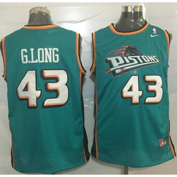 Pistons #43 Grant Long Green Throwback Stitched NBA Jersey Pistons #43 Grant Long Green Throwback Stitched NBA Jersey