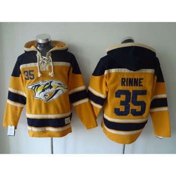 Predators #35 Pekka Rinne Yellow Sawyer Hooded Sweatshirt Stitched NHL Jersey Predators #35 Pekka Rinne Yellow Sawyer Hooded Sweatshirt Stitched NHL Jersey