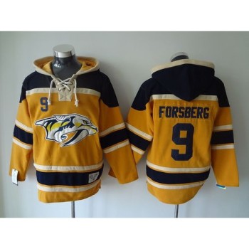 Predators #9 Filip Forsberg Yellow Sawyer Hooded Sweatshirt Stitched NHL Jersey Predators #9 Filip Forsberg Yellow Sawyer Hooded Sweatshirt Stitched NHL Jersey