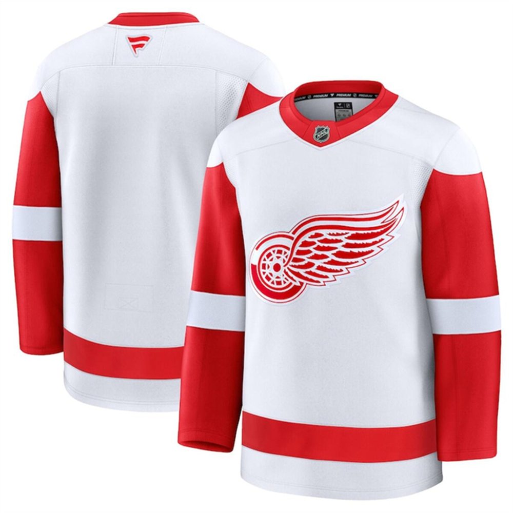 Men's Detroit Red Wings Blank White 2024-25 Away Stitched Hockey Premium Jersey Men's Detroit Red Wings Blank White 2024-25 Away Stitched Hockey Premium Jersey